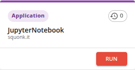 The JupyterNotebook application card