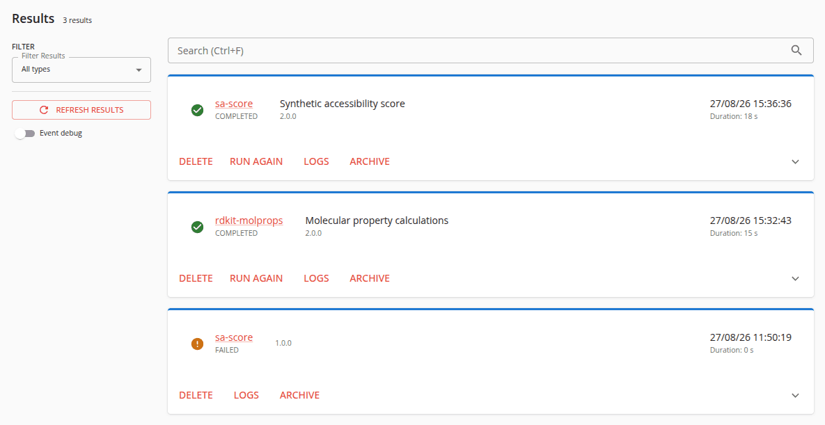 A project's Results section